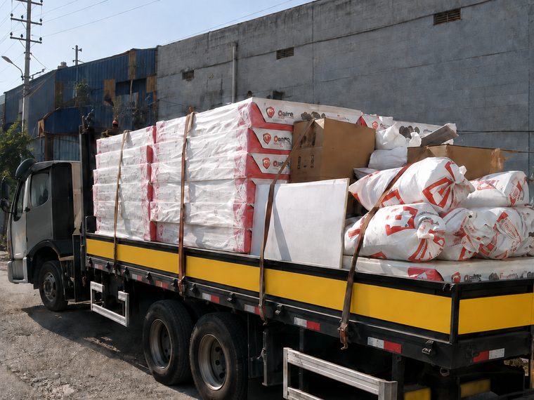 Transporte de materiais de construção